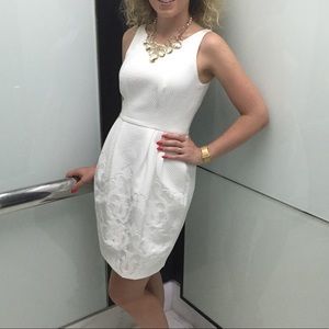 Coast white brocate tulip dress size 2